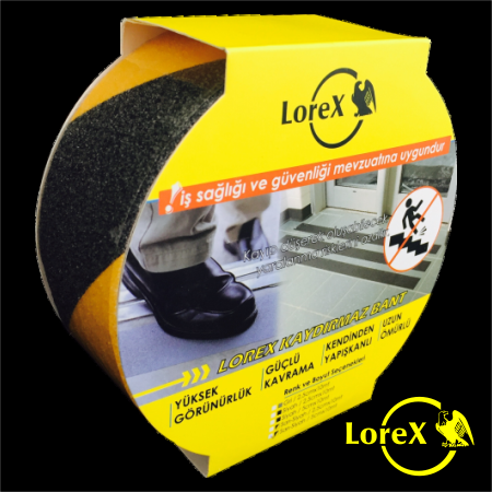 LOREX LR-KYB503 желто-черная противоскользящая лента 50 мм 10 м